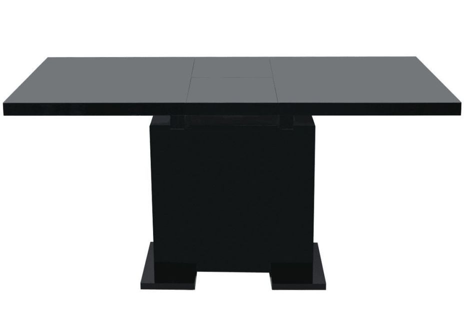 Table extensible noir brillant Kama 120-150 cm - Photo n°1