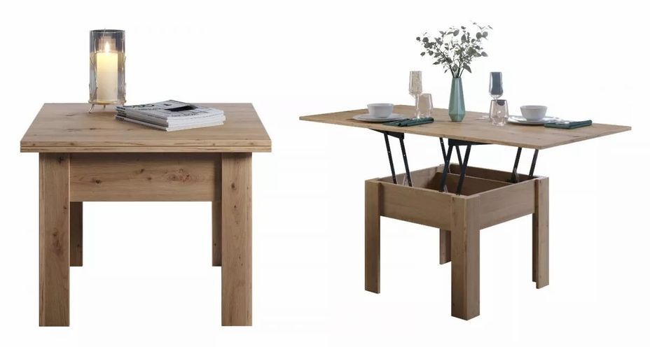 Table extensible rectangle 70 à 140 cm bois foncé Jona - Photo n°1
