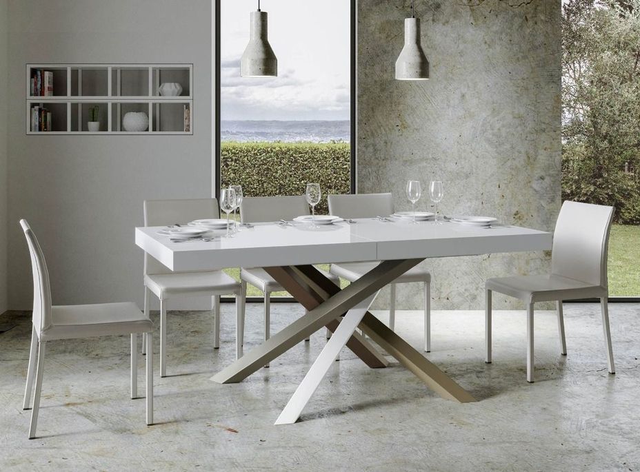 Table extensible sur mesure 8 à 14 personnes et pieds entrelacés L 180 à 284 cm Artemis - Photo n°3