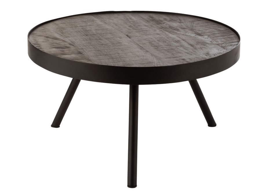 Table gigogne bois foncé Fifi D 60 cm - Photo n°1