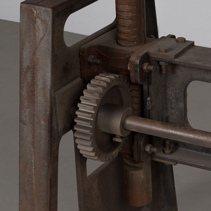 Table industrielle acier marron vieilli hauteur réglable Zingo 224 cm - Photo n°7