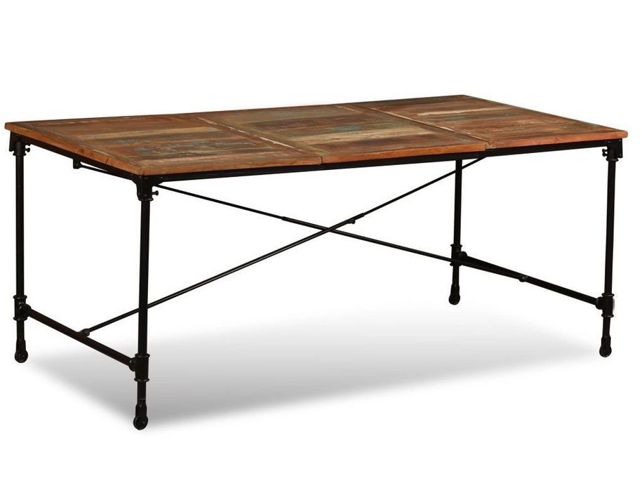 Table industrielle bois recomposé Vintale 180 cm - Photo n°1