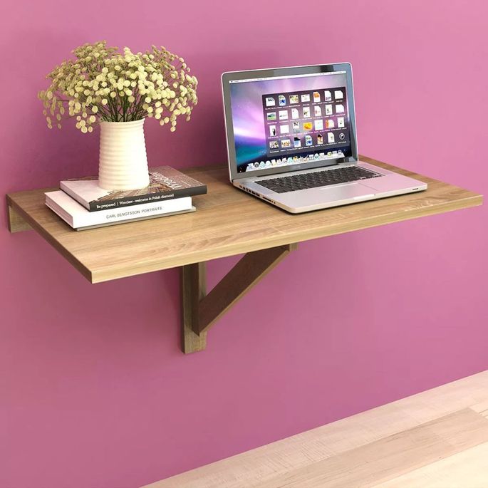 Table murale rabattable en chêne 100 x 60 cm LesTendances.fr