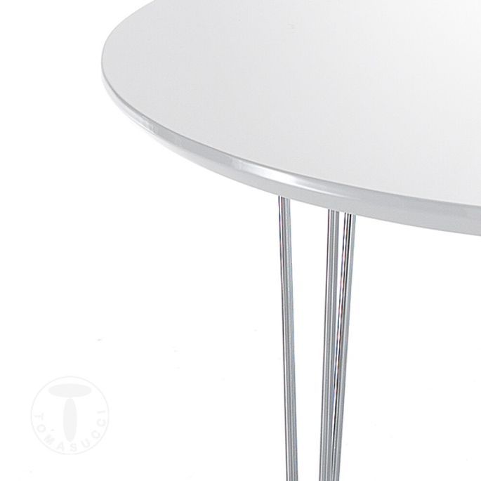 Table ovale extensible acier et bois MDF blanc Joni L 170/270 cm - Photo n°5