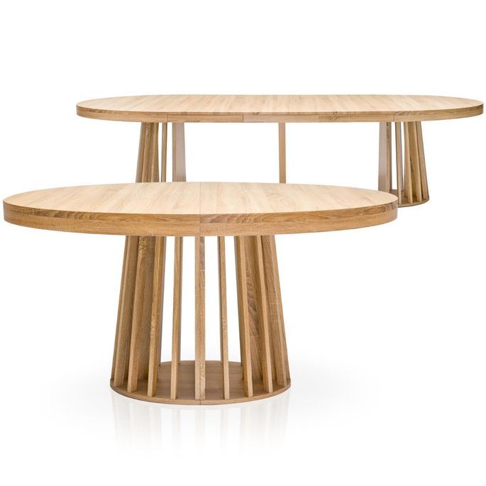 Table ovale extensible bois chêne clair Ritchi 150/300 cm - Photo n°3