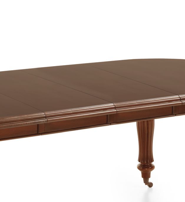 Table ovale extensible en bois d'acajou marron Castle 160/200/240 cm - Photo n°6