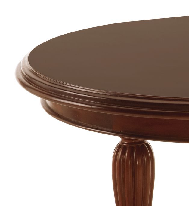 Table ovale extensible à roulettes en bois d'acajou marron Castle 160/200/240 cm - Photo n°4