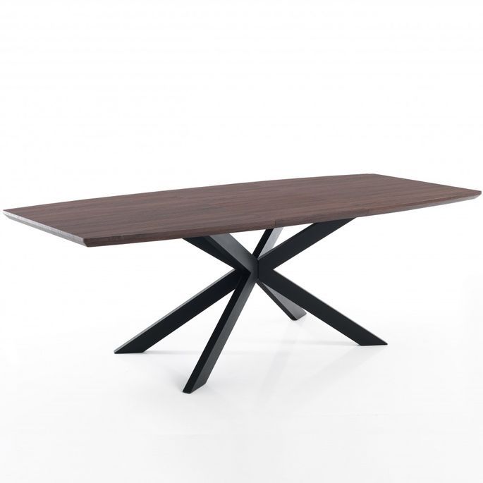 Table rectangle extensible acier et bois MDF Tania L 160/210 cm - Photo n°4