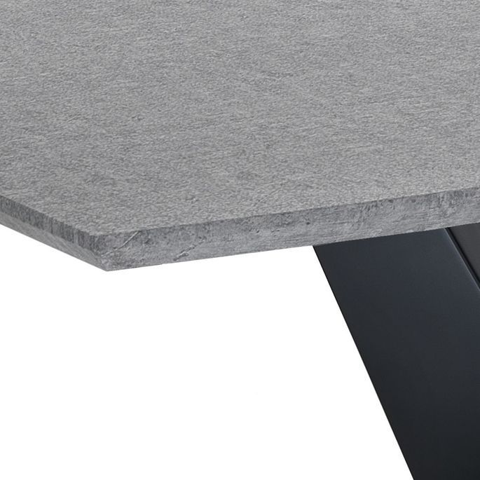 Table rectangle extensible acier et bois MDF Valia L 160/200 cm - Photo n°4