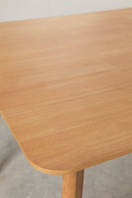 Table rectangulaire bois d'hévéa naturel Kise 150 cm - Photo n°4