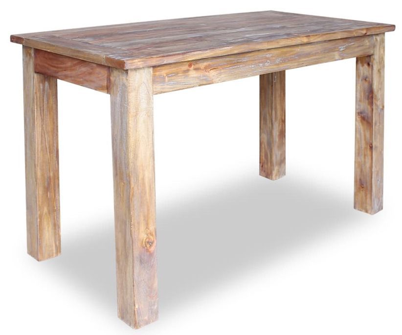 Table rectangulaire bois massif de récupération Sofian 120 cm - Photo n°1