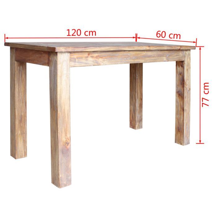 Table rectangulaire bois massif de récupération Sofian 120 cm - Photo n°6