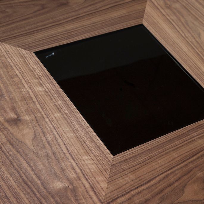 Table rectangulaire bois plaqué noyer Matega 150 cm - Photo n°4