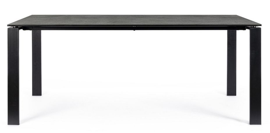 Table rectangulaire céramique anthracite et pieds acier noir Benja 180 cm - Photo n°2