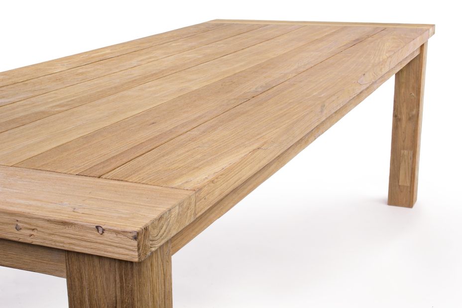 Table rectangulaire en bois de teck recyclé 10 places Virzon 240 cm - Photo n°3