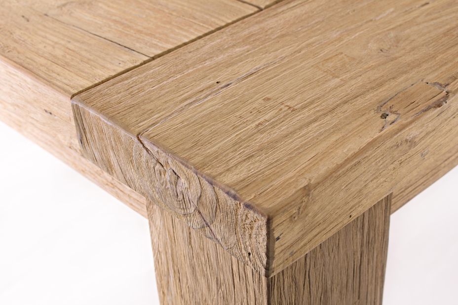 Table rectangulaire en bois de teck recyclé 10 places Virzon 240 cm - Photo n°12