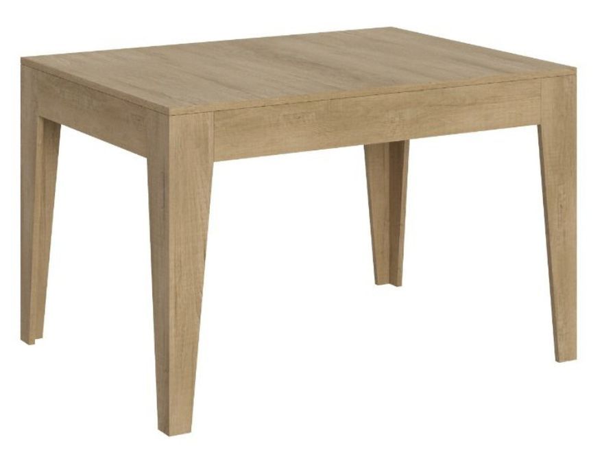 Table rectangulaire extensible 4 à 6 personnes 120/180 cm chêne naturel Kina - Photo n°1