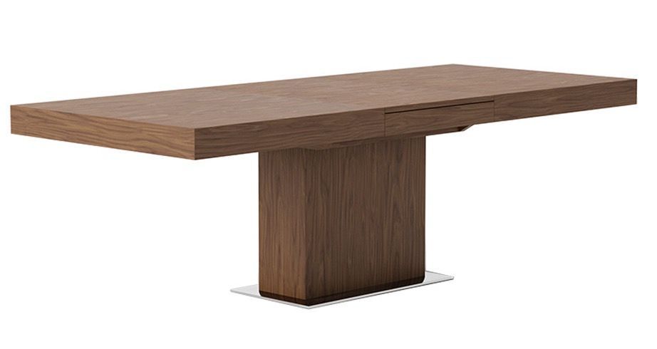 Table rectangulaire extensible 180/240 cm bois noyer Kinta - Photo n°1