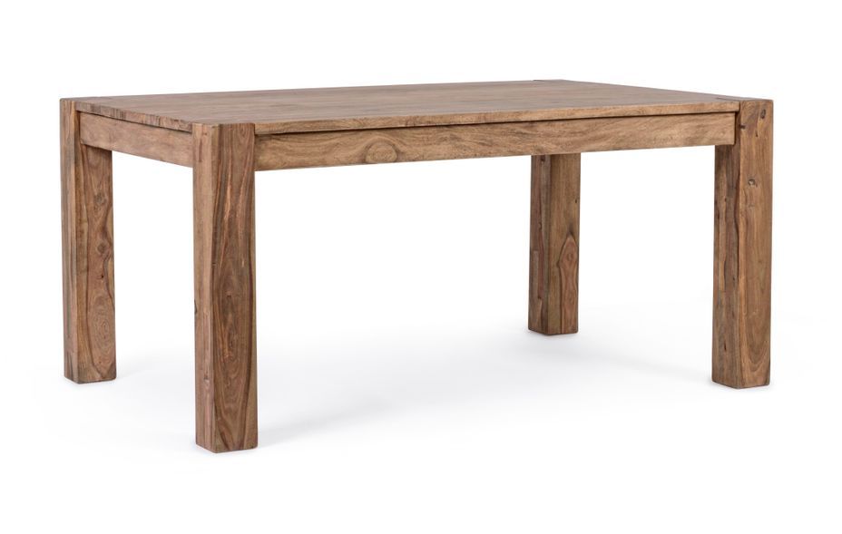 Table rectangulaire extensible bois massif naturel Saly 160/260 cm - Photo n°1