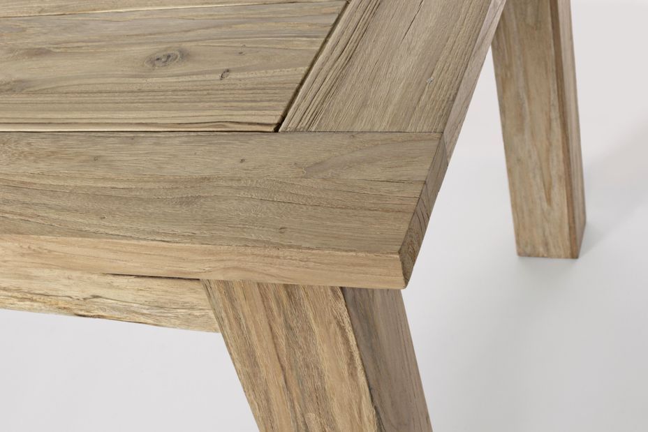 Table rectangulaire extensible en bois de teck recyclé 10 places Markozi 200 à 260 cm - Photo n°8