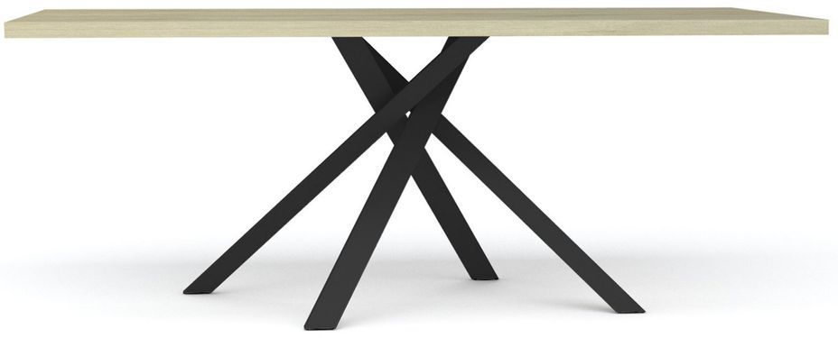 Table rectangulaire métal noir et plateau bois clair Rosie - Photo n°2
