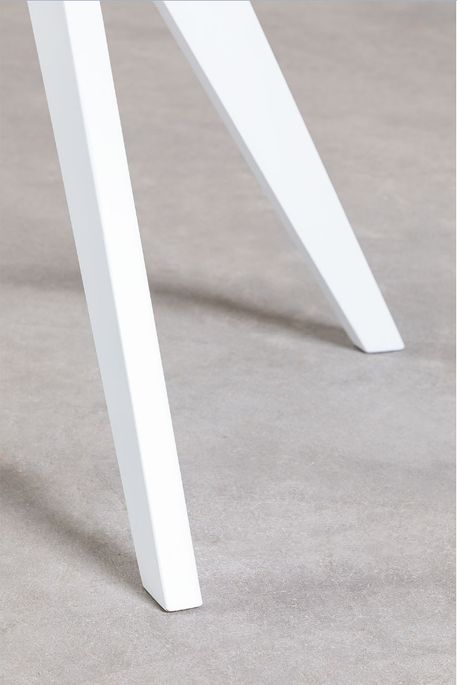 Table ronde bois d'hévéa blanc Kiten 100 cm - Photo n°3