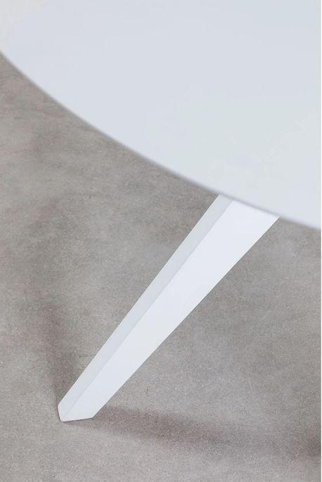 Table ronde bois d'hévéa blanc Kiten 100 cm - Photo n°4