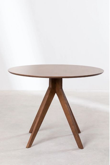 Table ronde bois d'hévéa marron Kiten 100 cm - Photo n°5