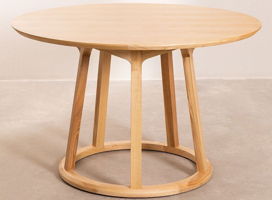 Table ronde bois de Frêne naturel Sandy 120 cm - Photo n°1