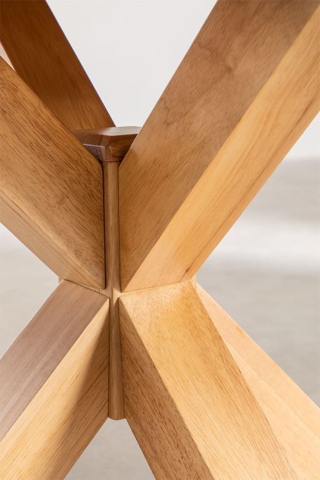 Table ronde bois naturel Kanaz 140 cm - Photo n°3