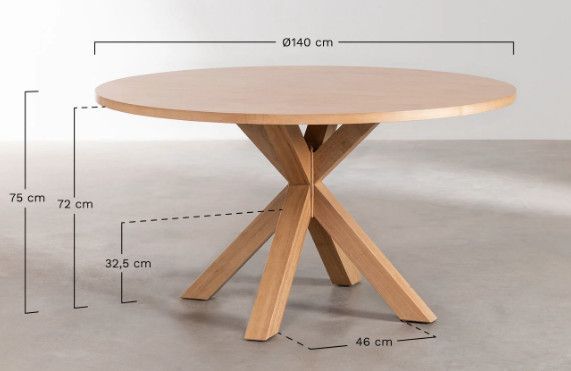 Table ronde bois naturel Kanaz 140 cm - Photo n°7