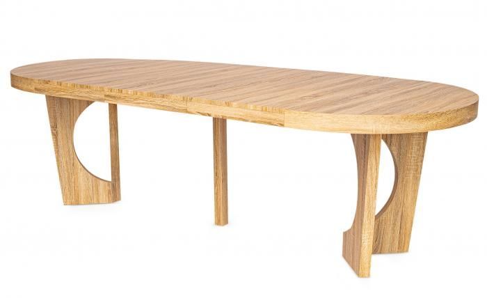Table ronde extensible en bois clair 110 à 260 cm jusqu'a 14 places Torin - Photo n°2