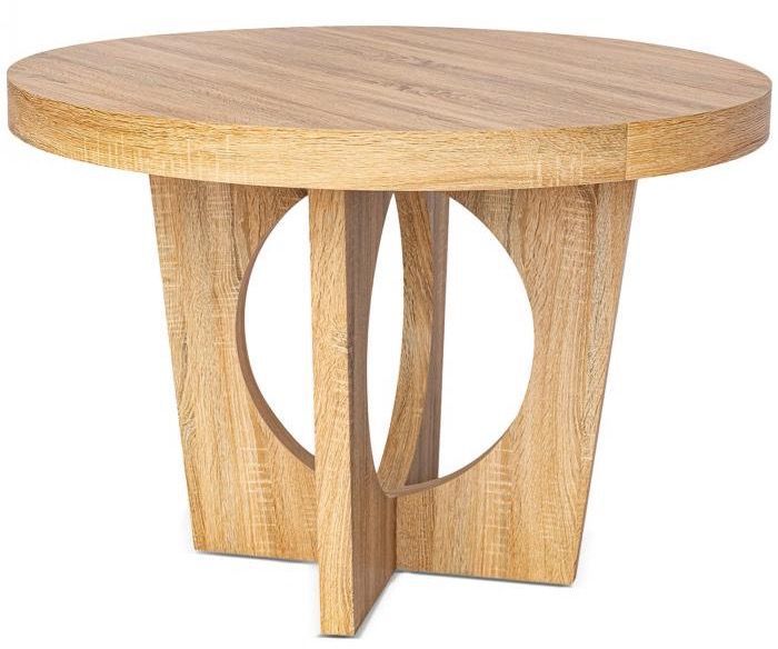 Table ronde extensible en bois clair 110 à 260 cm jusqu'a 14 places Torin - Photo n°1