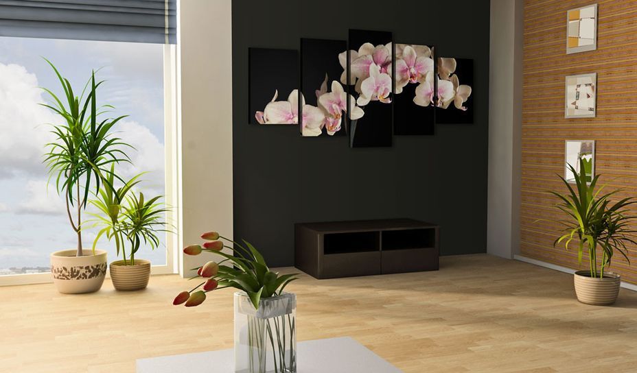 Tableau Orchidée sur fond contrasté - Photo n°2