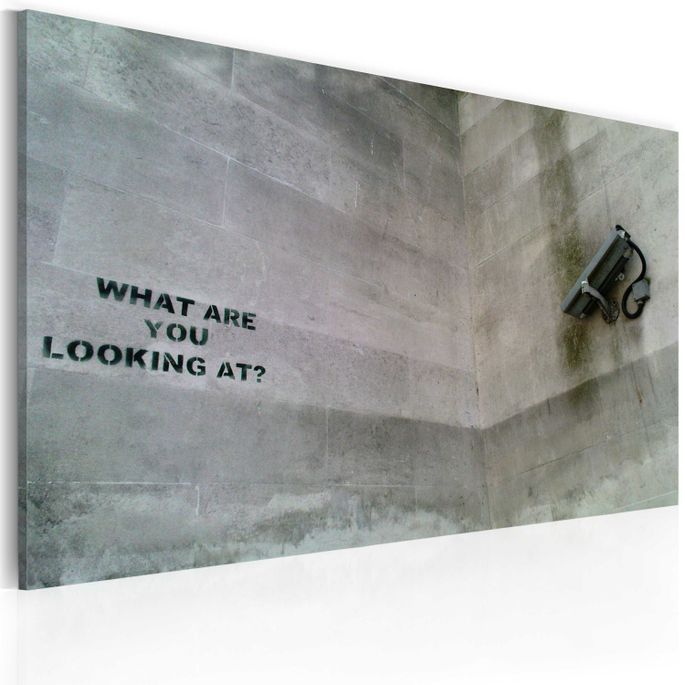 Tableau Qu'est-ce que tu regardes? (Banksy) - Photo n°1