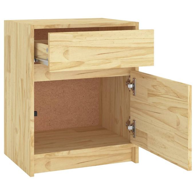 Tables de chevet 2 pcs 40x31x50 cm Bois de pin massif - Photo n°8