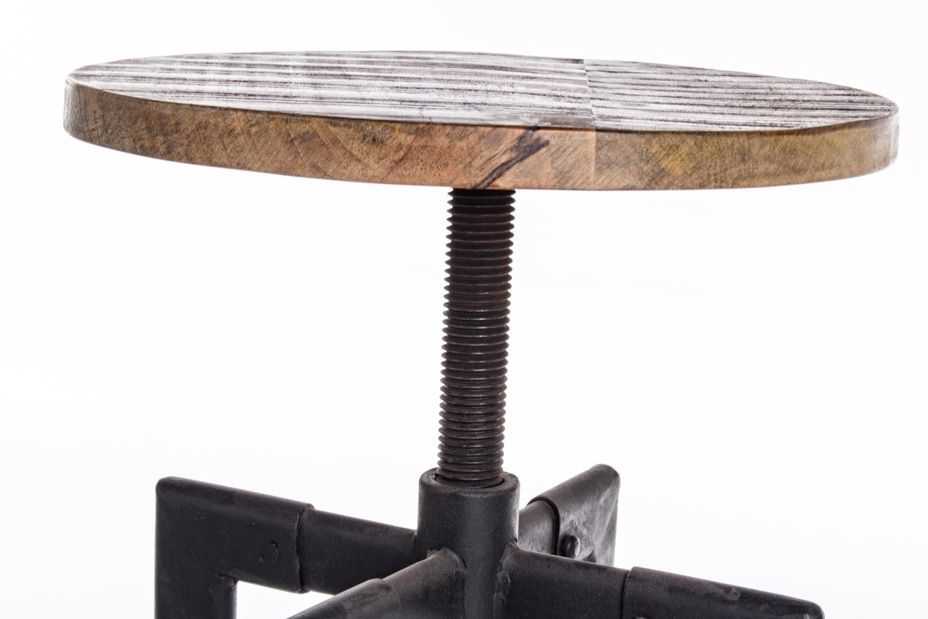 Tabouret en acier et assise en cuir Nadia - Lot de 2 2 - Photo n°4