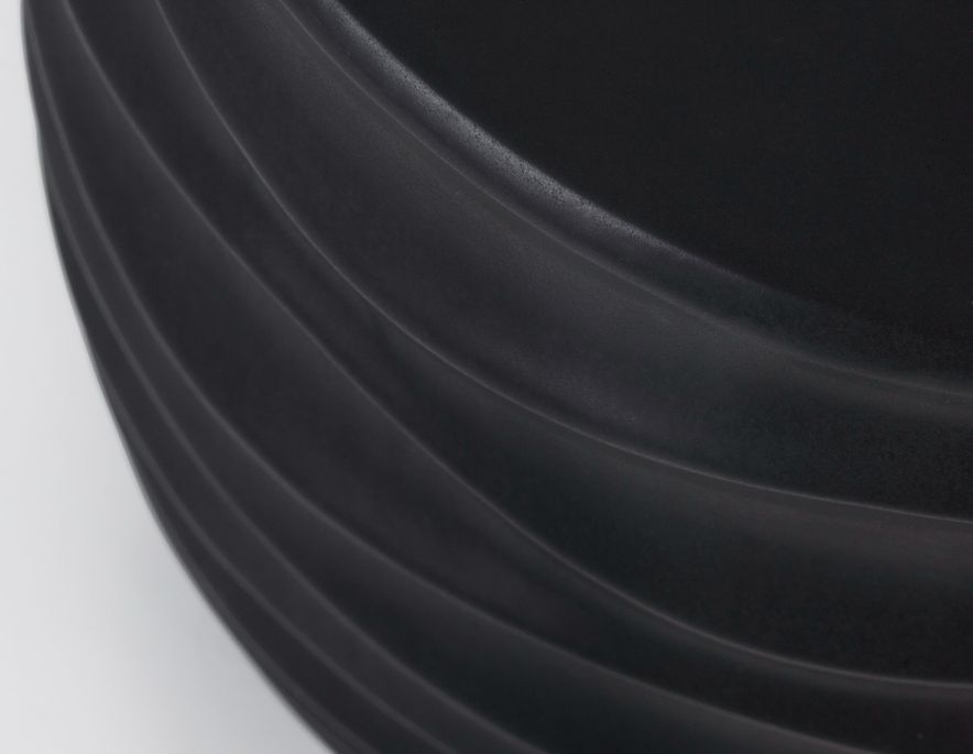 Tabouret en céramique vague noir Arania - Lot de 2 - Photo n°2