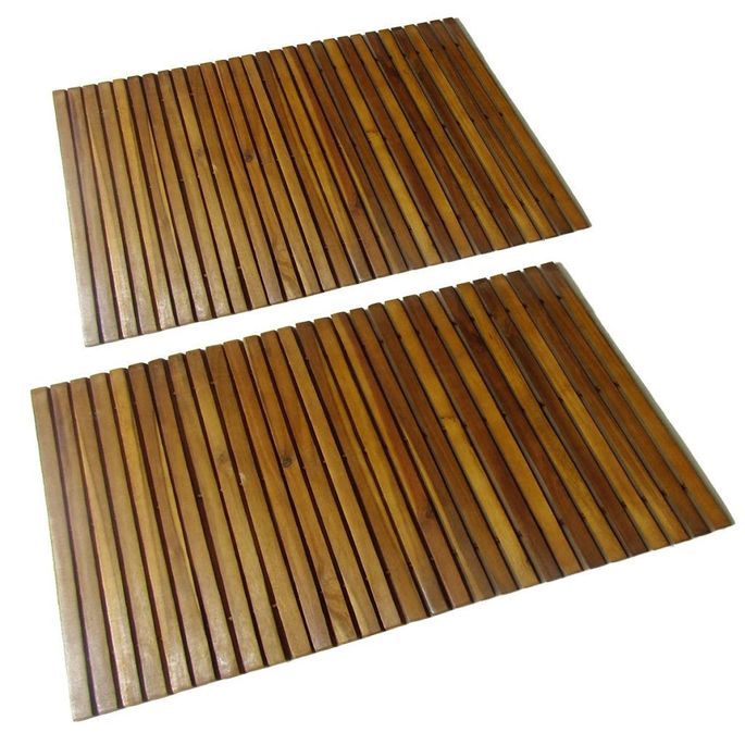 Tapis de bain 2 pcs Acacia 80x50 cm - Photo n°1