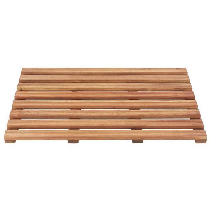 Tapis de salle de bain 2 pcs Bois d'acacia massif 56x37 cm - Photo n°3