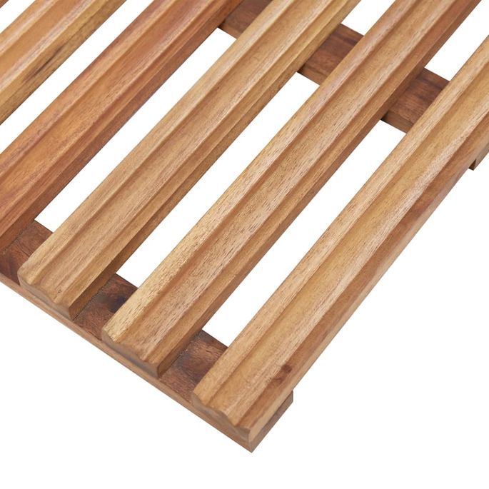 Tapis de salle de bain 2 pcs Bois d'acacia massif 56x37 cm - Photo n°5