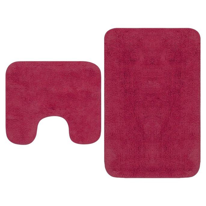 Tapis de salle de bain 2 pcs Tissu Fuchsia - Photo n°1