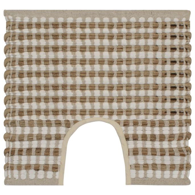 Tapis de salle de bain tissés à la main Naturel et blanc - Photo n°4