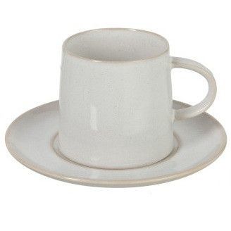 Tasse et sous-tasse porcelaine blanche Praji - Photo n°1