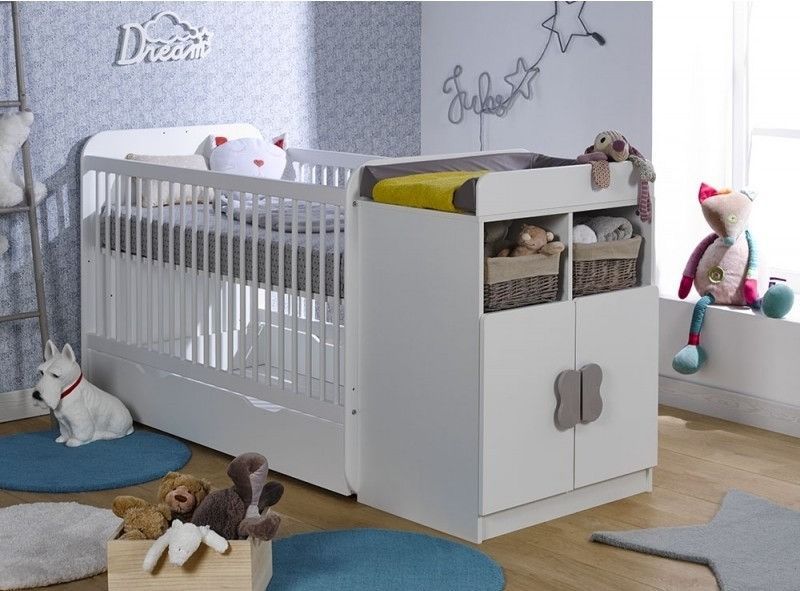 Tiroir de lit bébé combiné bois blanc Madrid - Photo n°2