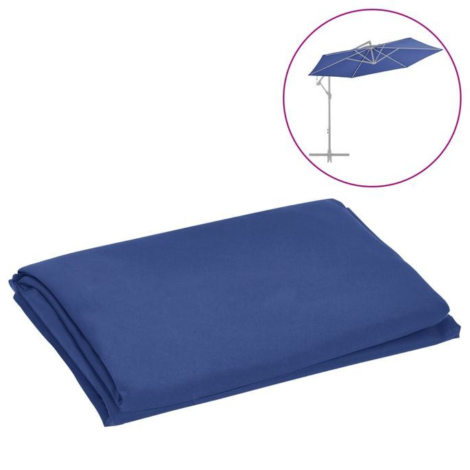 Tissu de remplacement pour parasol déporté Bleu azuré 300 cm - Photo n°1