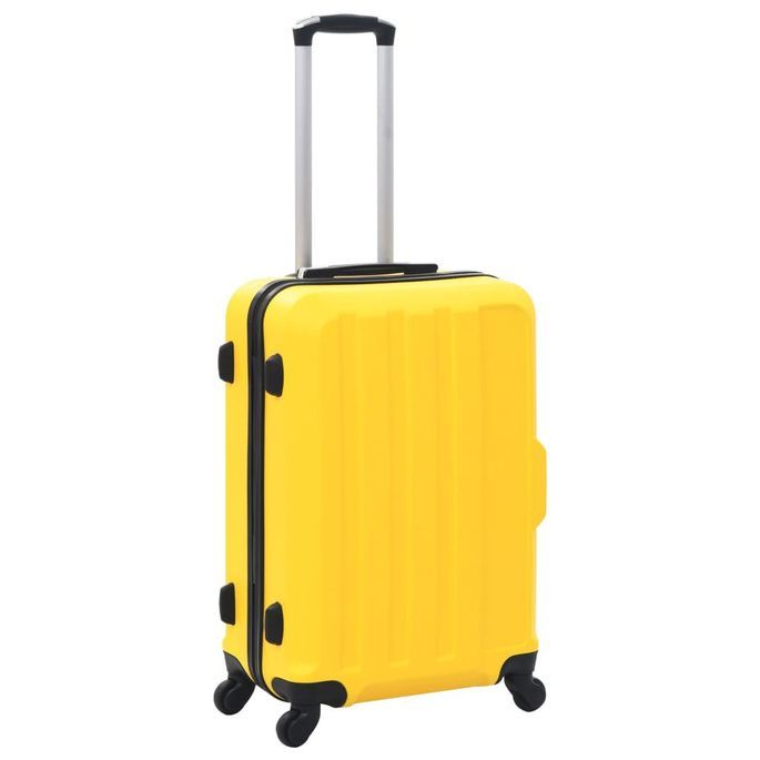 Valise rigide 3 pcs Jaune ABS - Photo n°2