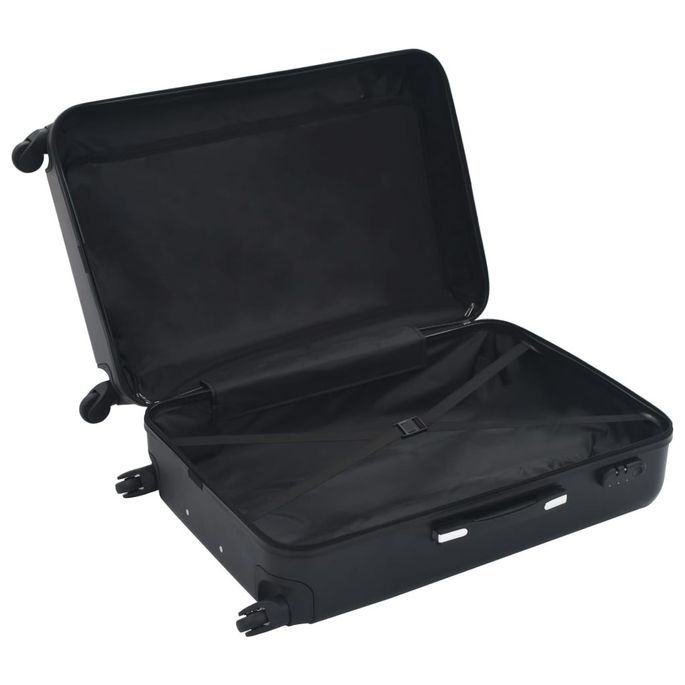 Valise rigide 3 pcs Noir ABS - Photo n°6
