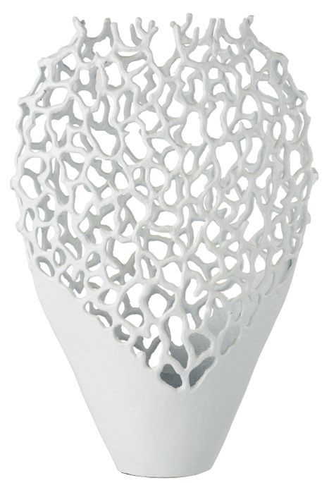 Vase mer métal blanc Carolina L 33 cm - Photo n°1