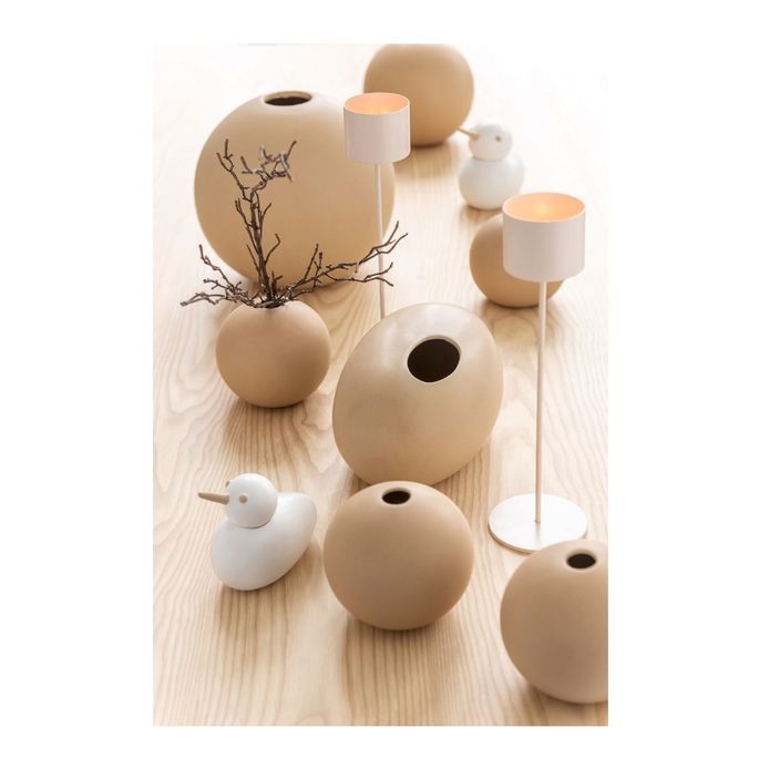 Vase ovale céramique beige Praji L 16 cm - Photo n°2
